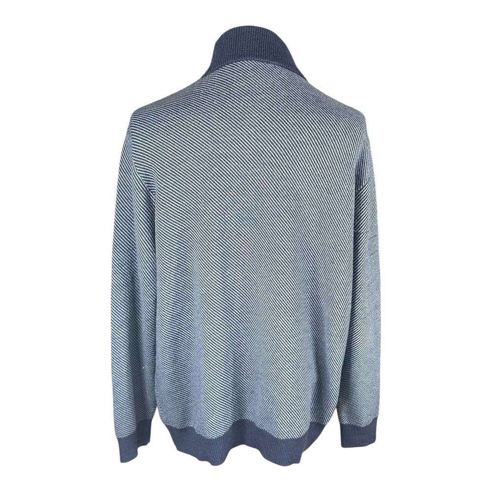 Vineyard Vines Pullover Sweater Mens Blue Mille‎ Merino Wool Quarter Sz XL - Picture 4 of 14